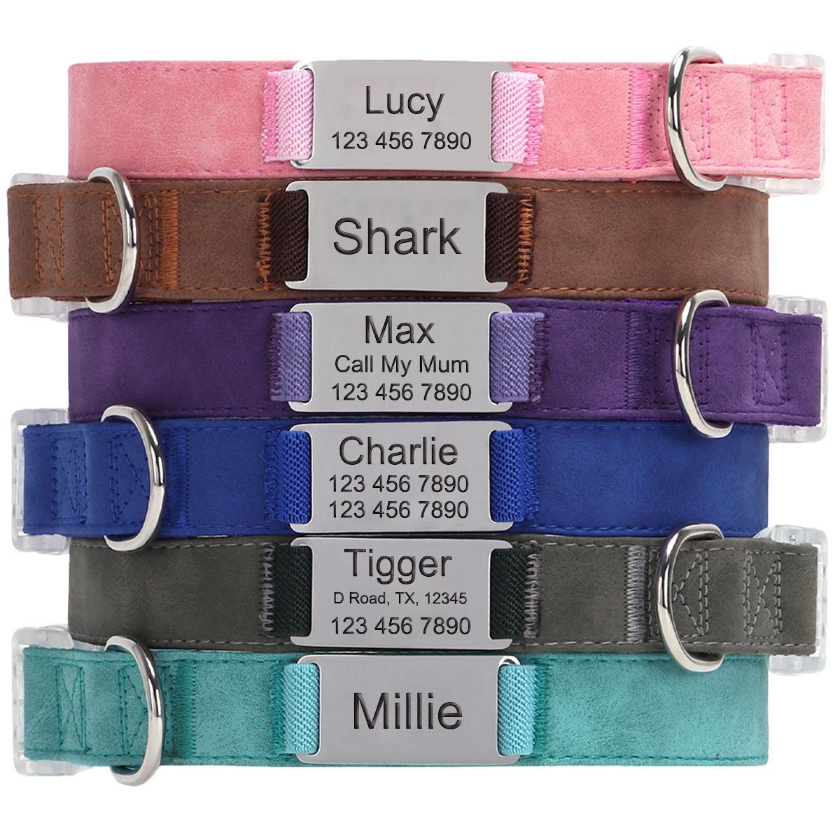 Soft Leather Transparent Buckle Custom Engraving Dog Collar - iTalkPet