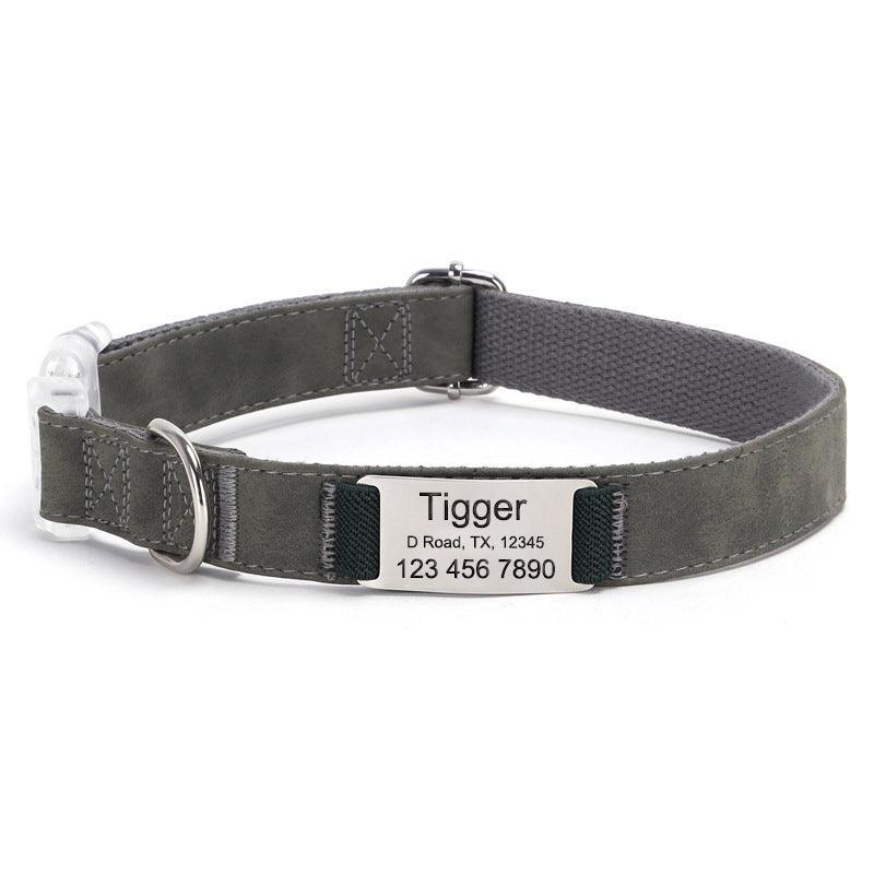 Soft Leather Transparent Buckle Custom Engraving Dog Collar - iTalkPet