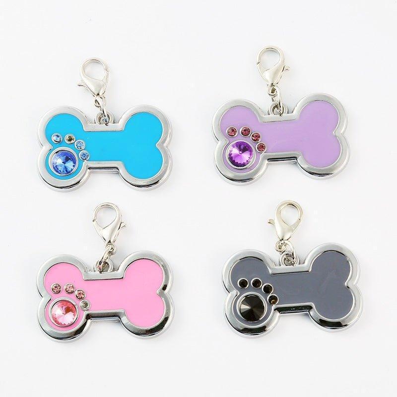 Bone and Paw Shape Personalized Engraved Pet ID Tag - iTalkPet
