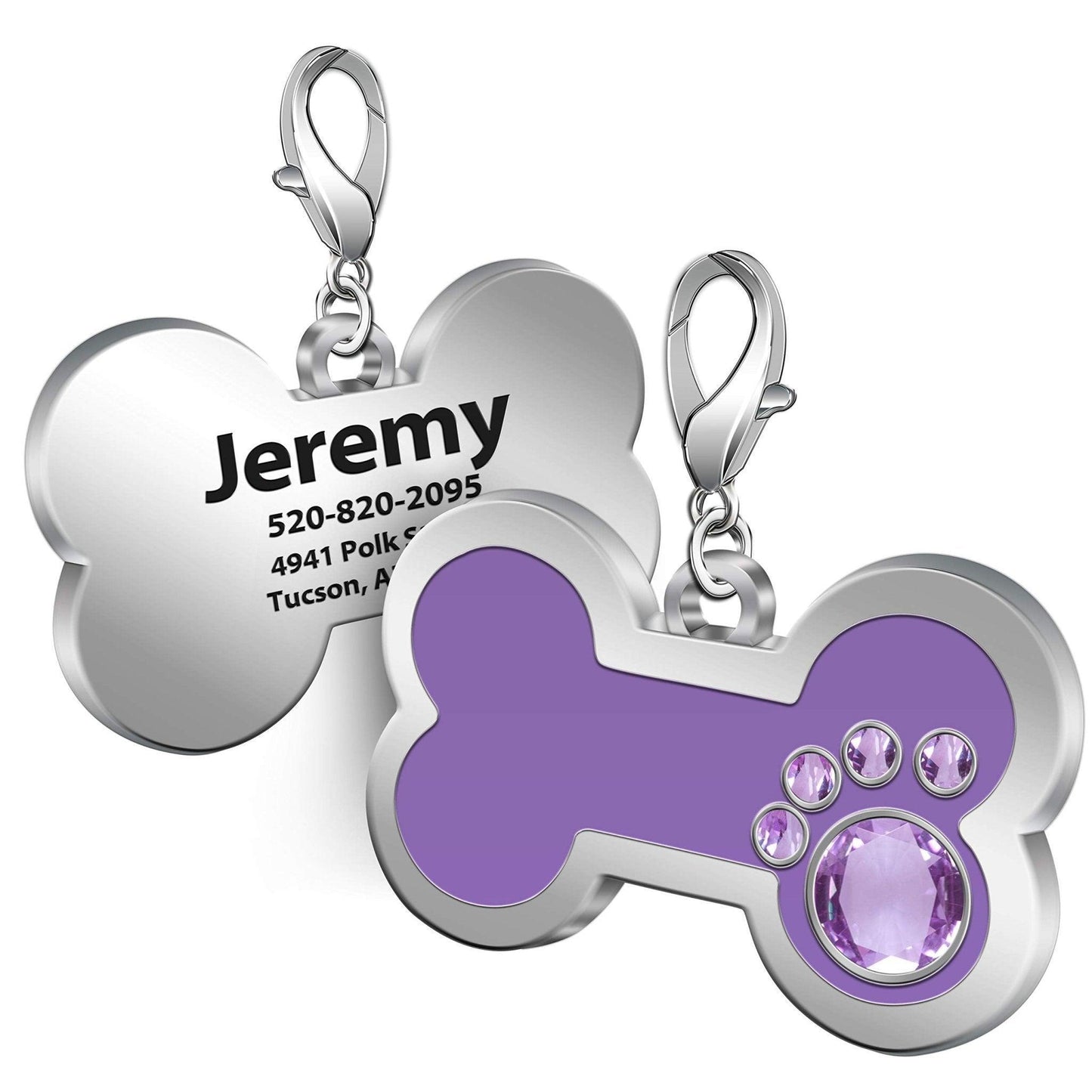 Bone and Paw Shape Personalized Engraved Pet ID Tag - iTalkPet