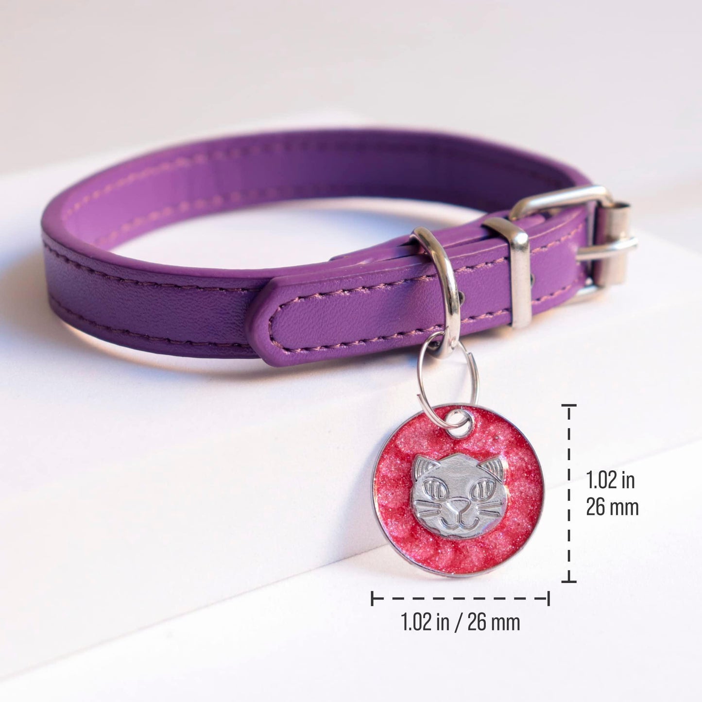 Cat Custom ID Tag Personalised Cute Face Kitten Tag - iTalkPet