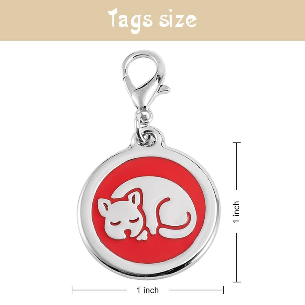 Cat Shaped Round Personalized Cat ID Tag - iTalkPet