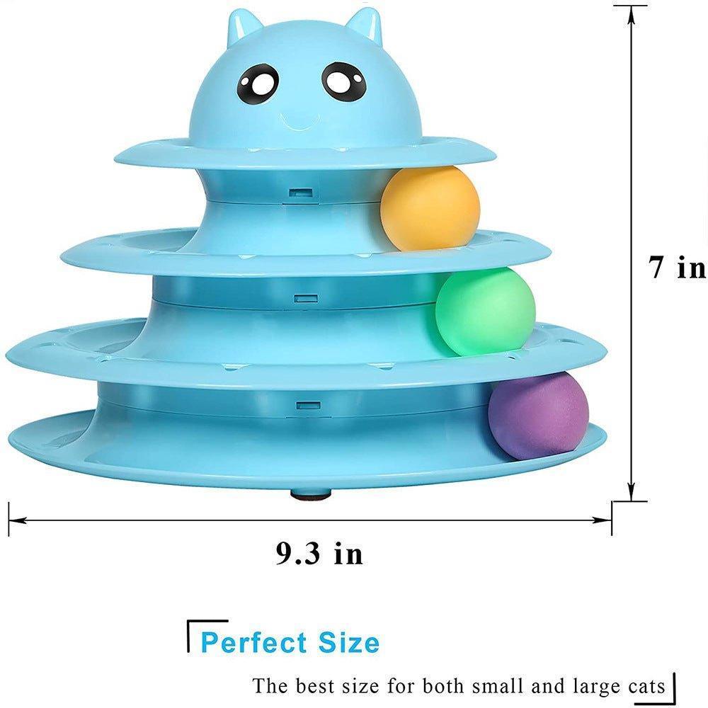 Cat Toy Roller 3-Level Turntable Cat Toys with Six Colorful Balls - iTalkPet