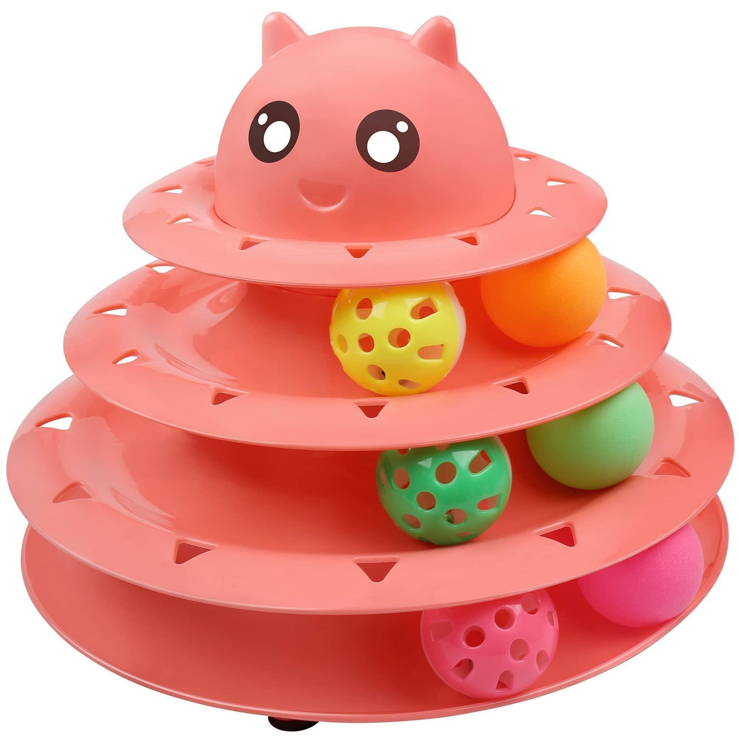 Cat Toy Roller 3-Level Turntable Cat Toys with Six Colorful Balls - iTalkPet