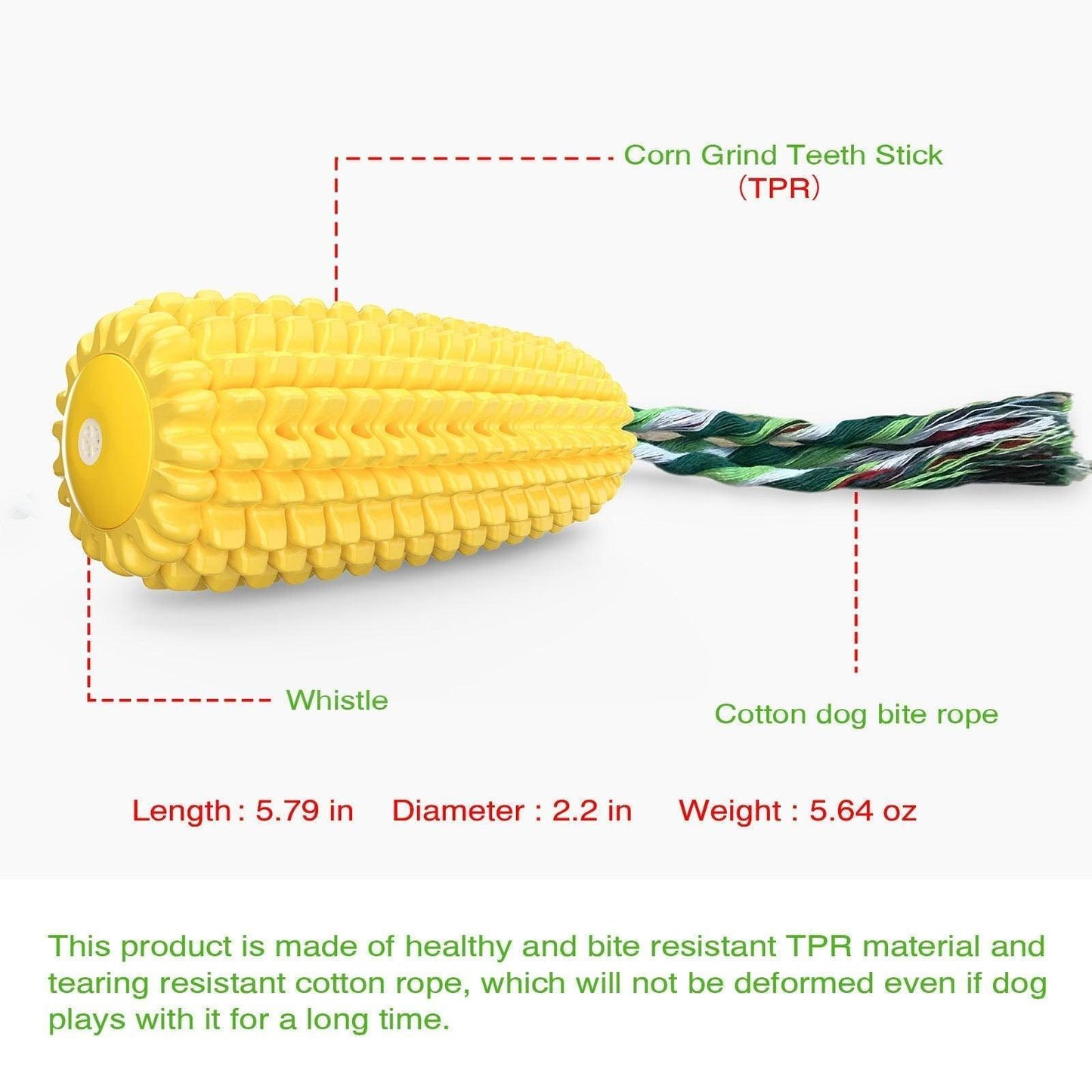 Corn Squeaky Dog Chew Toys for Aggressive Chewers - iTalkPet