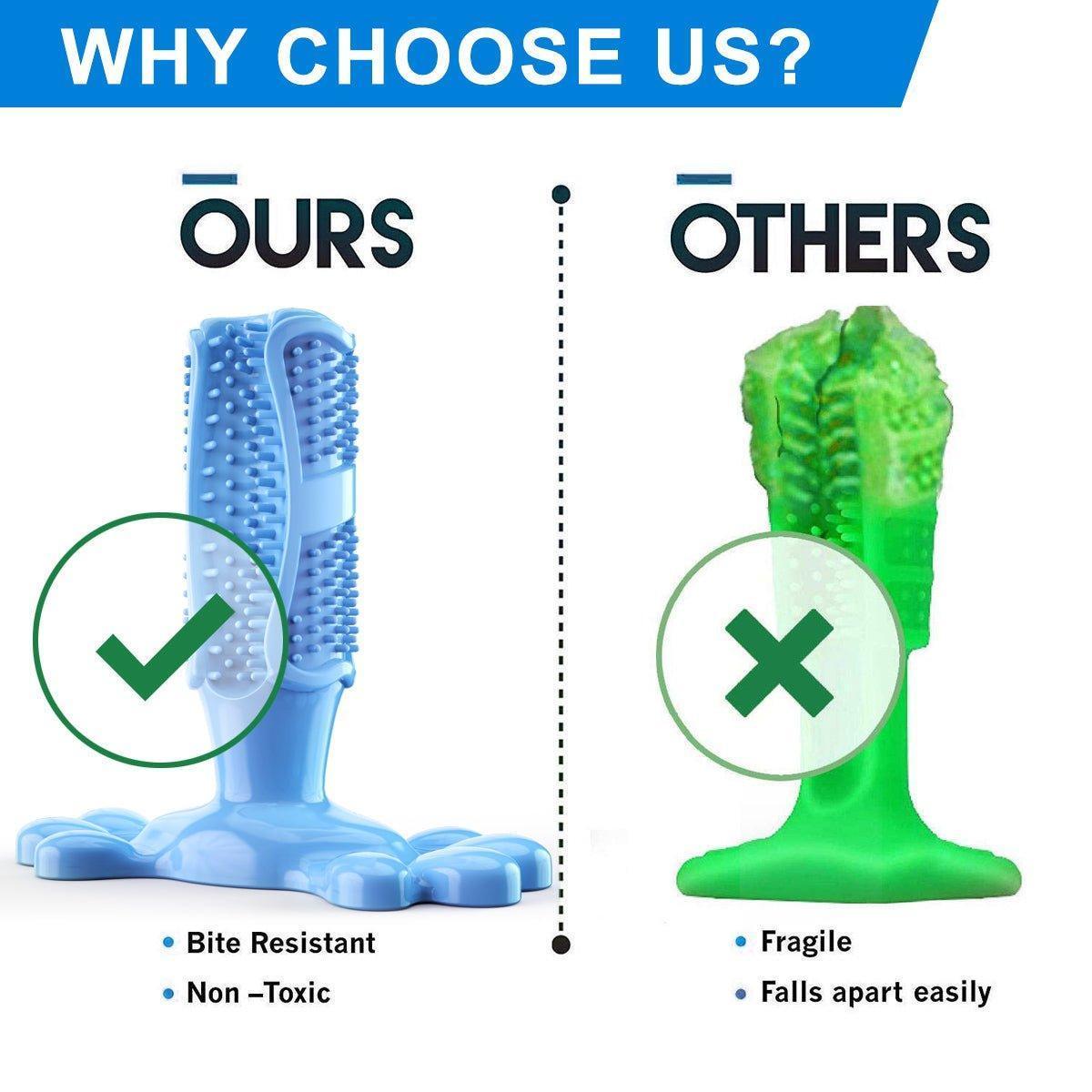 Dog Toothbrush Chew Toys Natural Rubber Dog Tooth Cleaner - iTalkPet