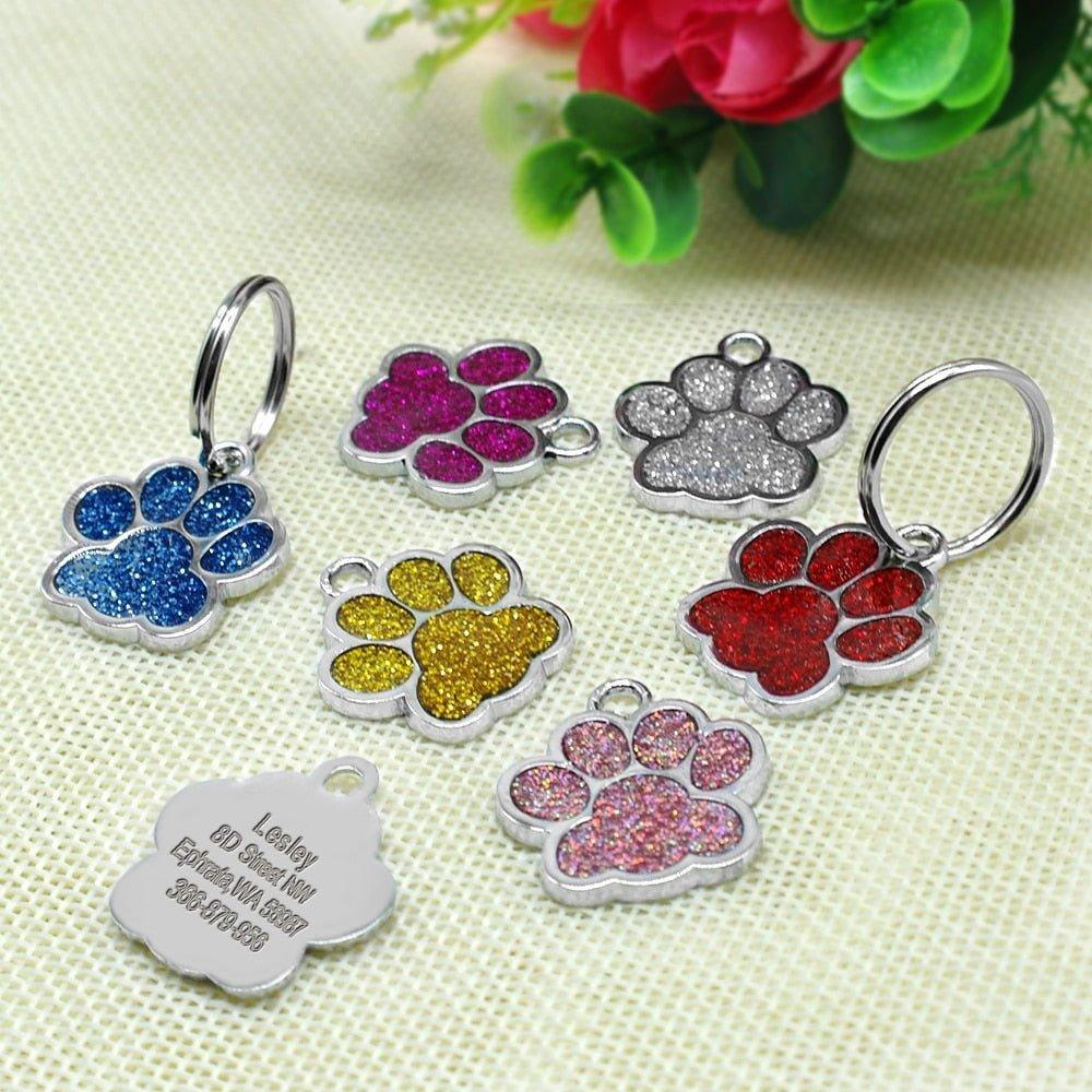 Paw Sparkly Shape Stainless Steel Dog ID Tag - iTalkPet