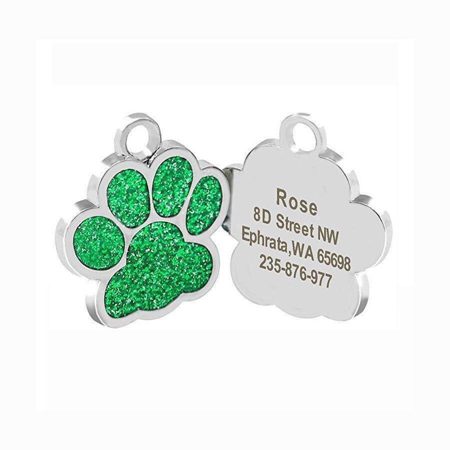 Paw Sparkly Shape Stainless Steel Dog ID Tag - iTalkPet