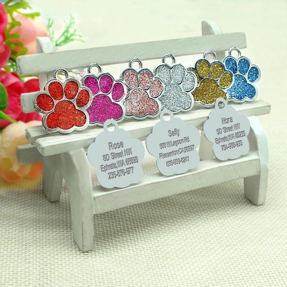 Paw Sparkly Shape Stainless Steel Dog ID Tag - iTalkPet