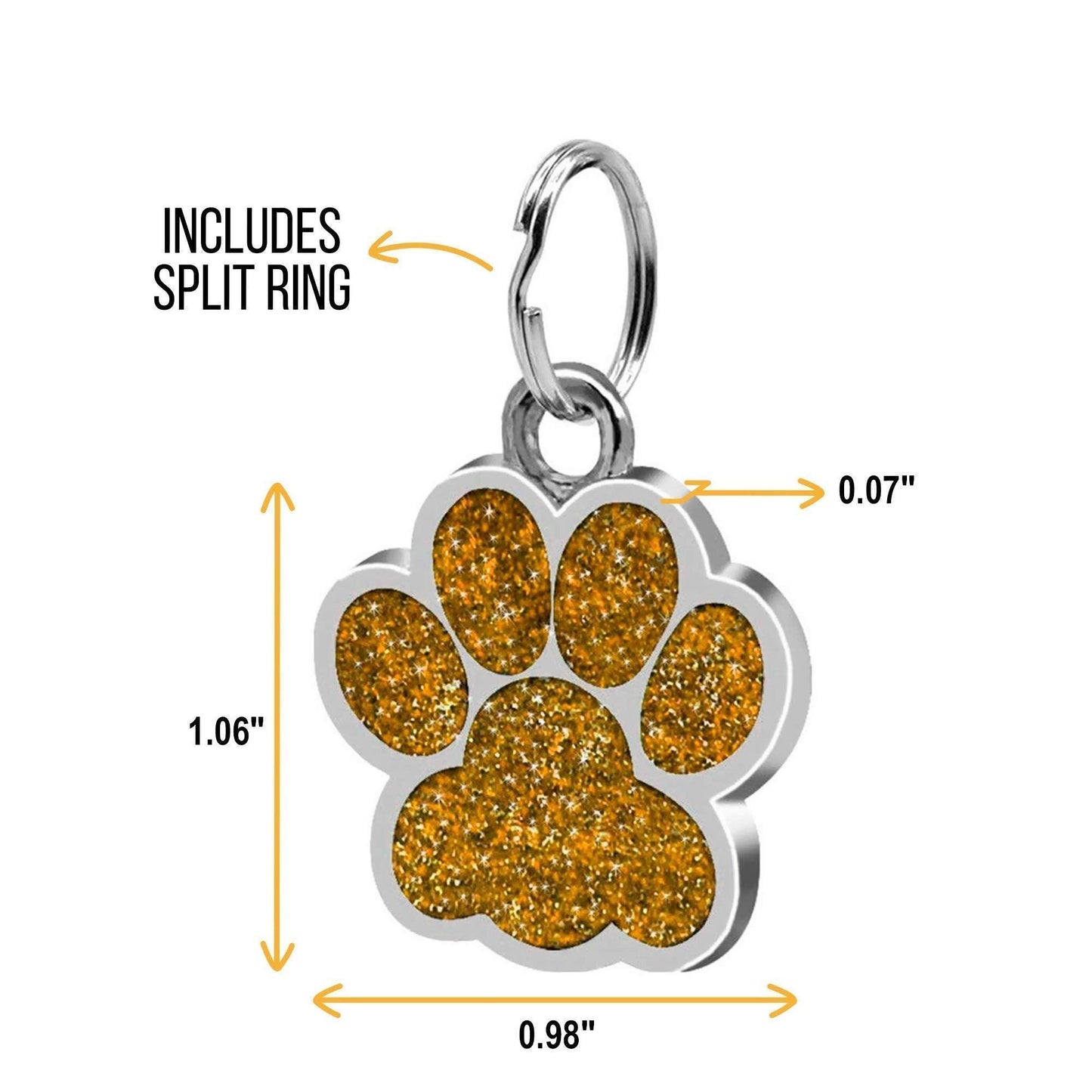 Paw Sparkly Shape Stainless Steel Dog ID Tag - iTalkPet