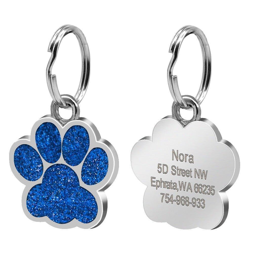 Paw Sparkly Shape Stainless Steel Dog ID Tag - iTalkPet