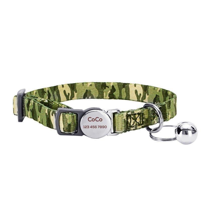 Personalized Cat Collar with Bell, Quick Release Adjustable Colorful Custom Collar - iTalkPet