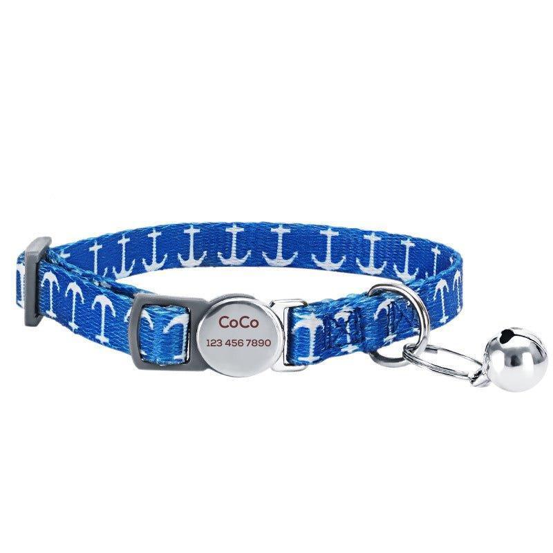 Personalized Cat Collar with Bell, Quick Release Adjustable Colorful Custom Collar - iTalkPet