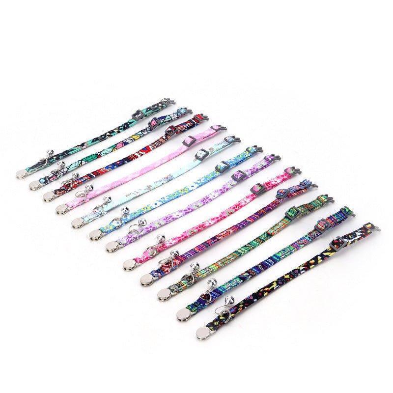 Personalized Cat Collar with Bell, Quick Release Adjustable Colorful Custom Collar - iTalkPet