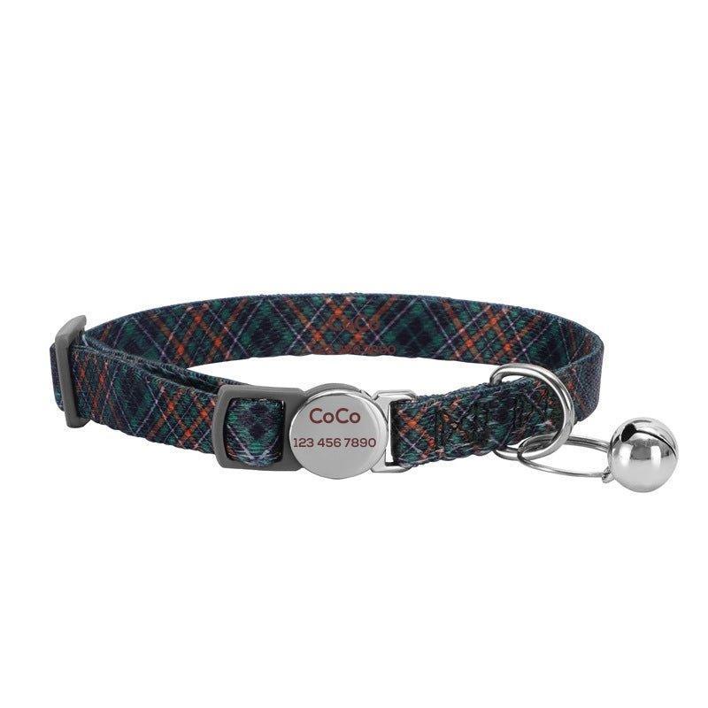 Personalized Cat Collar with Bell, Quick Release Adjustable Colorful Custom Collar - iTalkPet