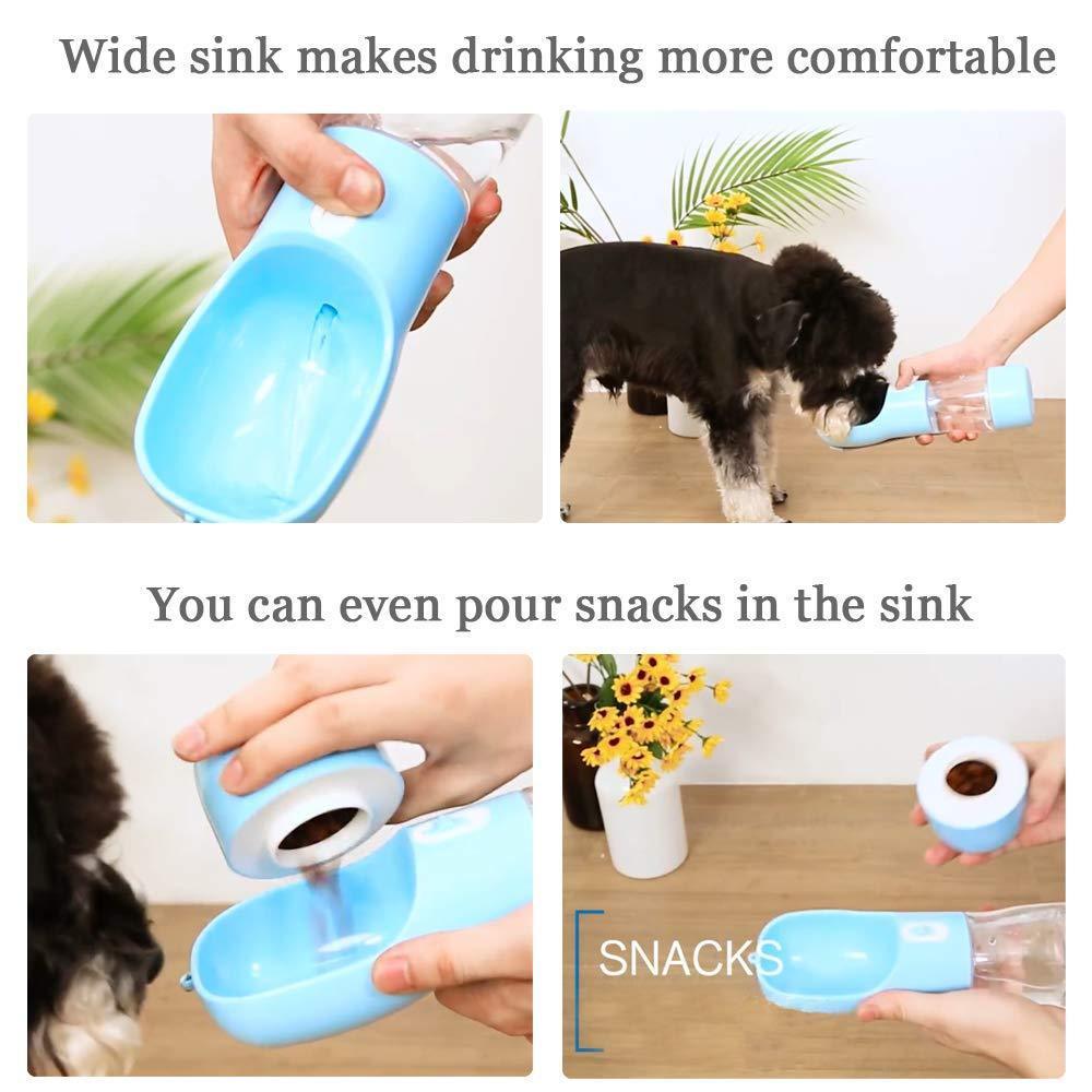 Portable Dog Water Bottle for Walking - Dog Travel Water Dispenser with Food Container - iTalkPet