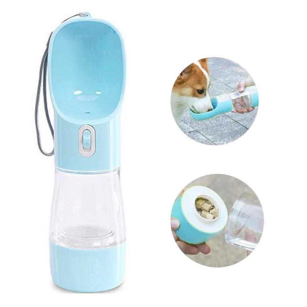 Portable Dog Water Bottle for Walking - Dog Travel Water Dispenser with Food Container - iTalkPet