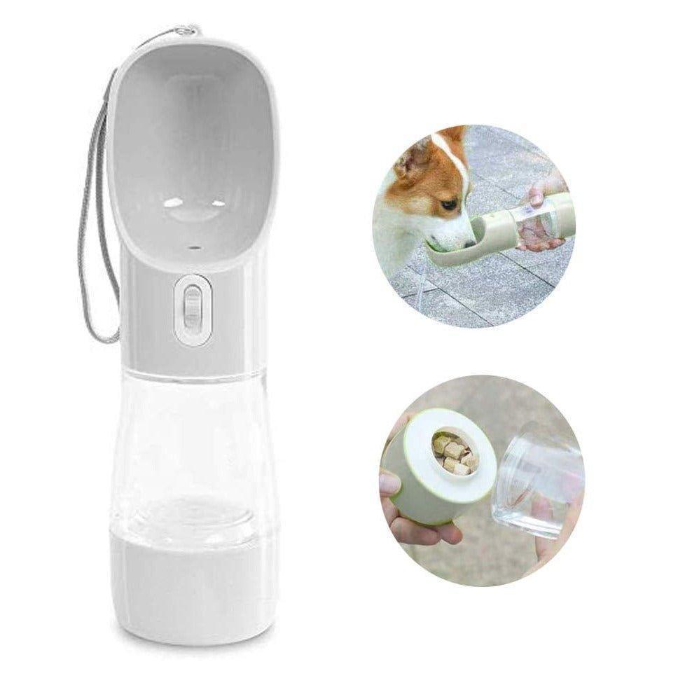 Portable Dog Water Bottle for Walking - Dog Travel Water Dispenser with Food Container - iTalkPet
