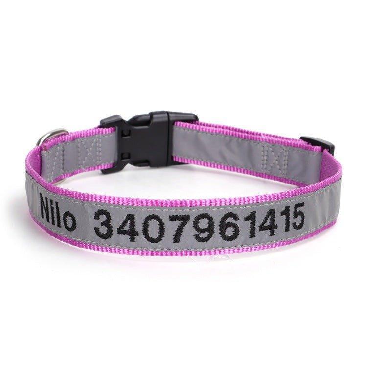 Reflective Personalized Pet Collar - Custom Dog ID Collar - iTalkPet