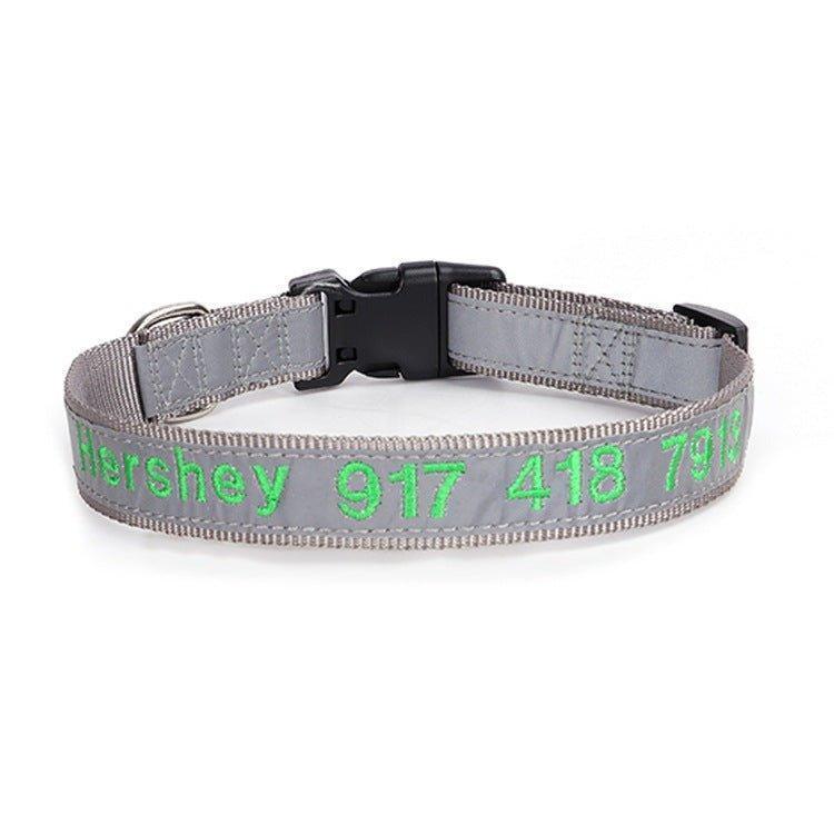 Reflective Personalized Pet Collar - Custom Dog ID Collar - iTalkPet