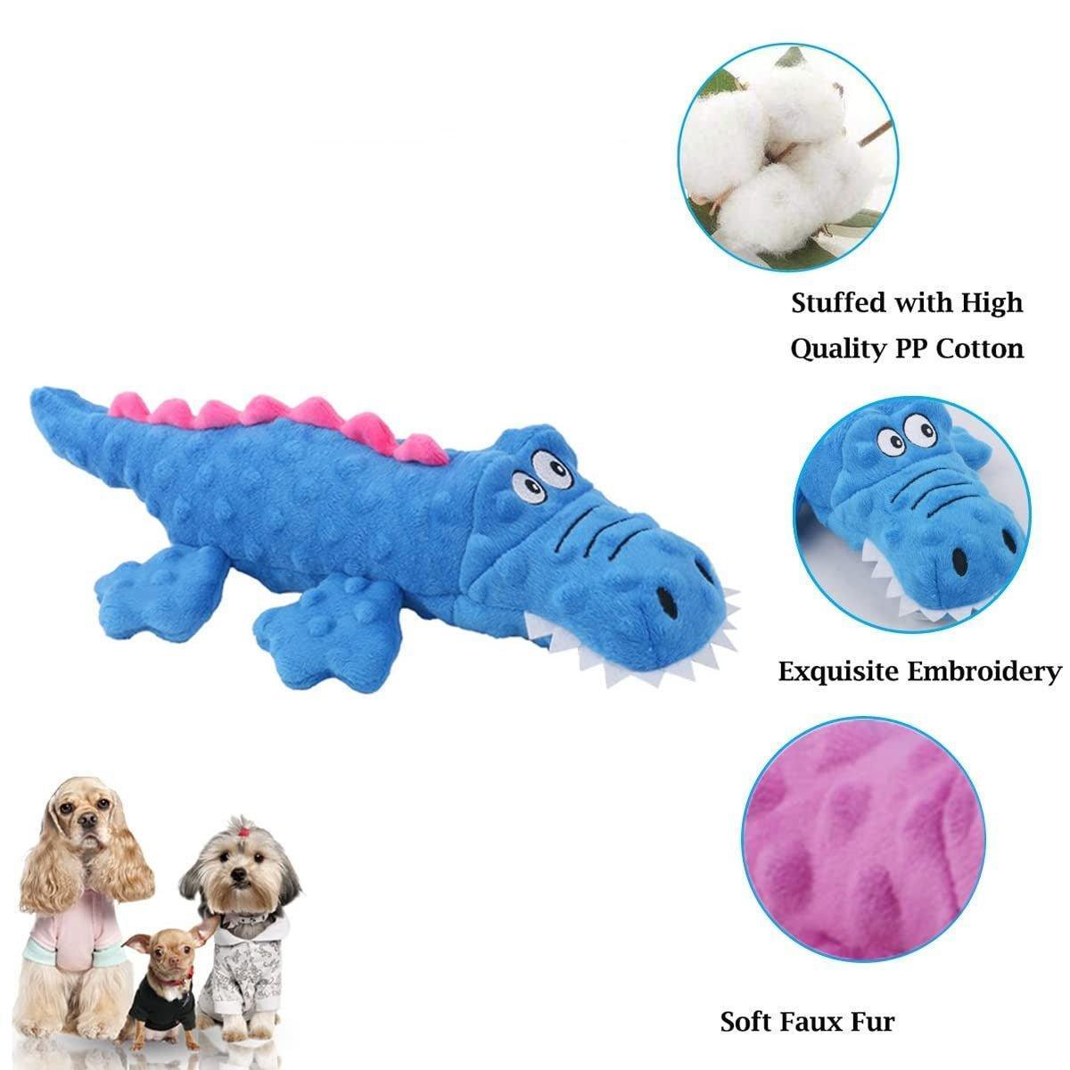 Stuffed Crocodile Plush Squeaker Dog Toy - iTalkPet