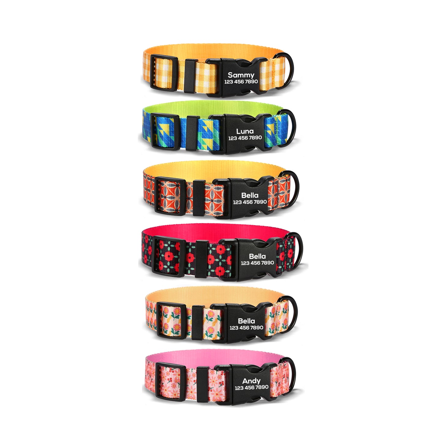 Plastic Buckle Cute Personalized Dog Collar, Custom Pet Collar Bow Tie, Leash