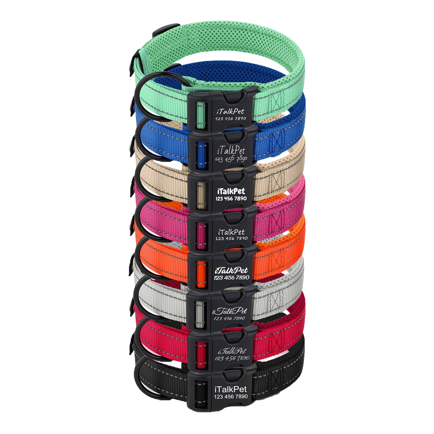 Adjustable Breathable Nylon Dog Collar with Free Engraving