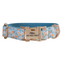 Blue Fower Custom Dog Collars, Personalized Puppy Collar, Bowtie, Leash