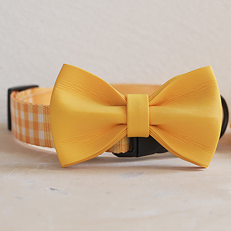 Plastic Buckle Cute Personalized Dog Collar, Custom Pet Collar Bow Tie, Leash