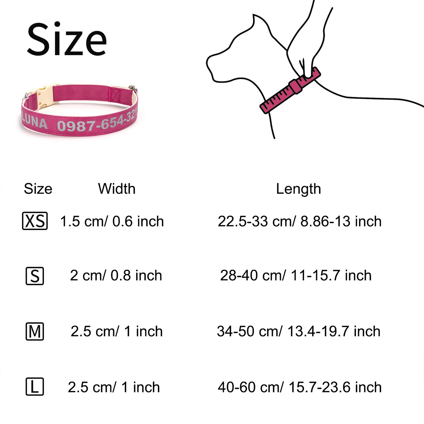 Customizable Reflective Leather-Textured Anti-Lost Personalized Dog Collar