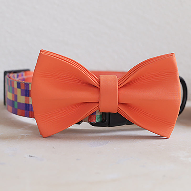 Plastic Buckle Cute Personalized Dog Collar, Custom Pet Collar Bow Tie, Leash