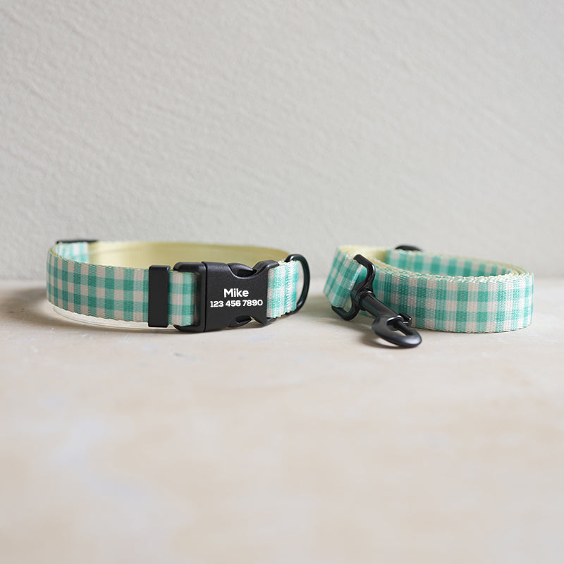 Plastic Buckle Cute Personalized Dog Collar, Custom Pet Collar Bow Tie, Leash