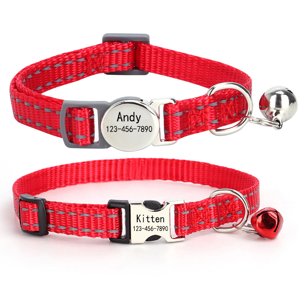 2 Pack Personalized Cat Collar with Bell