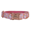 Pink Fower Custom Dog Collars, Personalized Puppy Collar, Bowtie, Leash