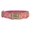 Pink Fower Custom Dog Collars, Personalized Puppy Collar, Bowtie, Leash