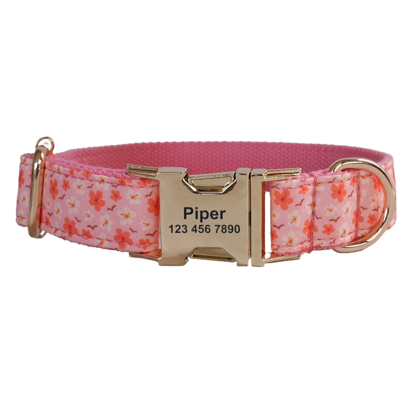 Pink Fower Custom Dog Collars, Personalized Puppy Collar, Bowtie, Leash
