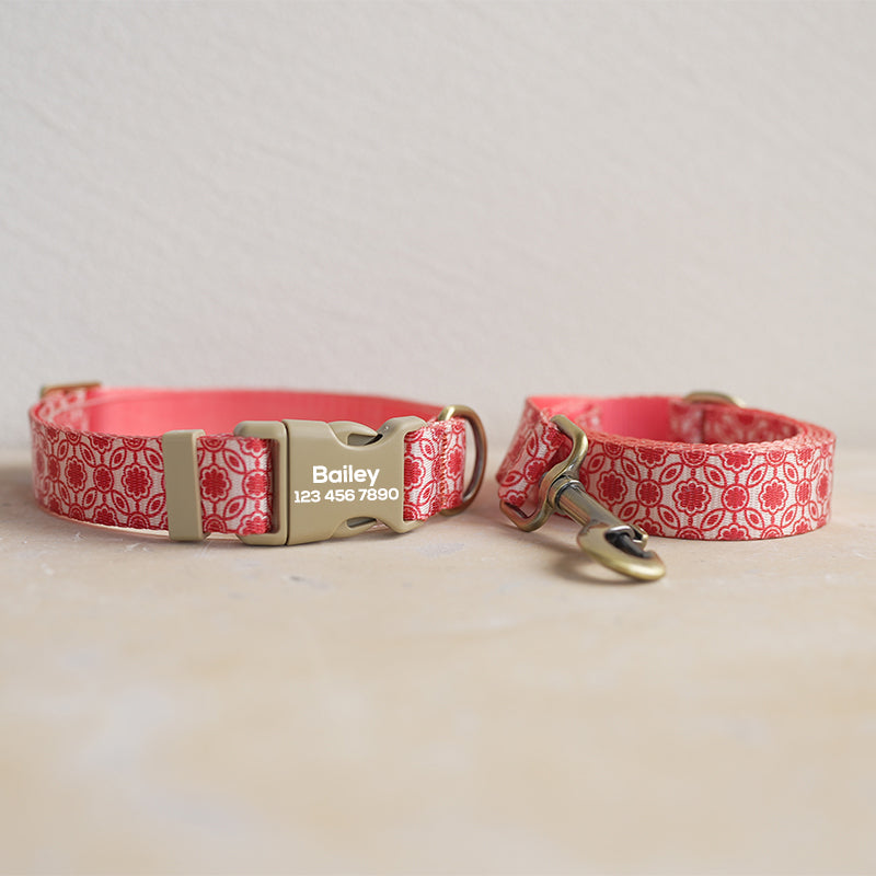 Flower Cute Personalized Dog Collar with Plastic Buckle