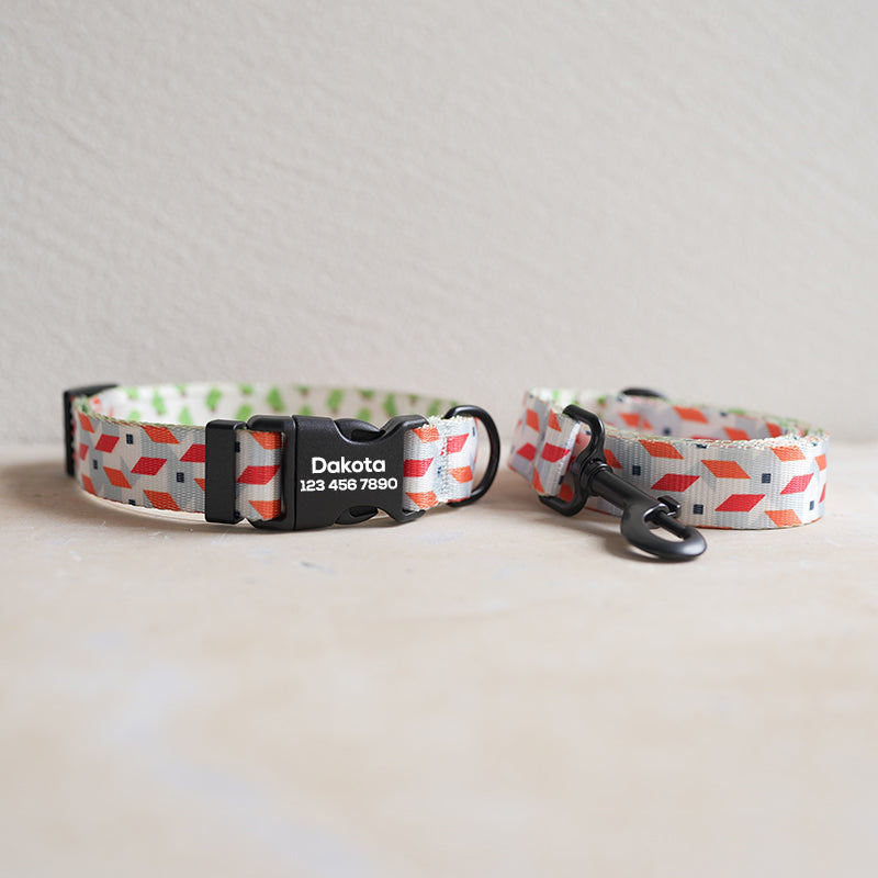 Fruit Cute Personalized Dog Collar Plastic Buckle, Custom Pet Collar Bow Tie, Leash