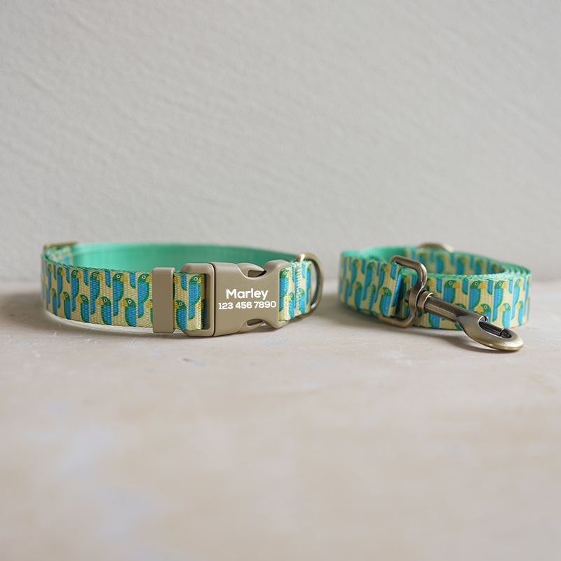 Cute Flower Personalized Dog Collar with Plastic Buckle