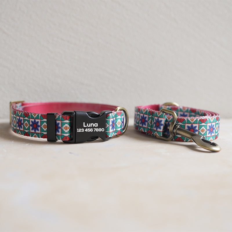Cute Personalized Dog Collar with Plastic Buckle