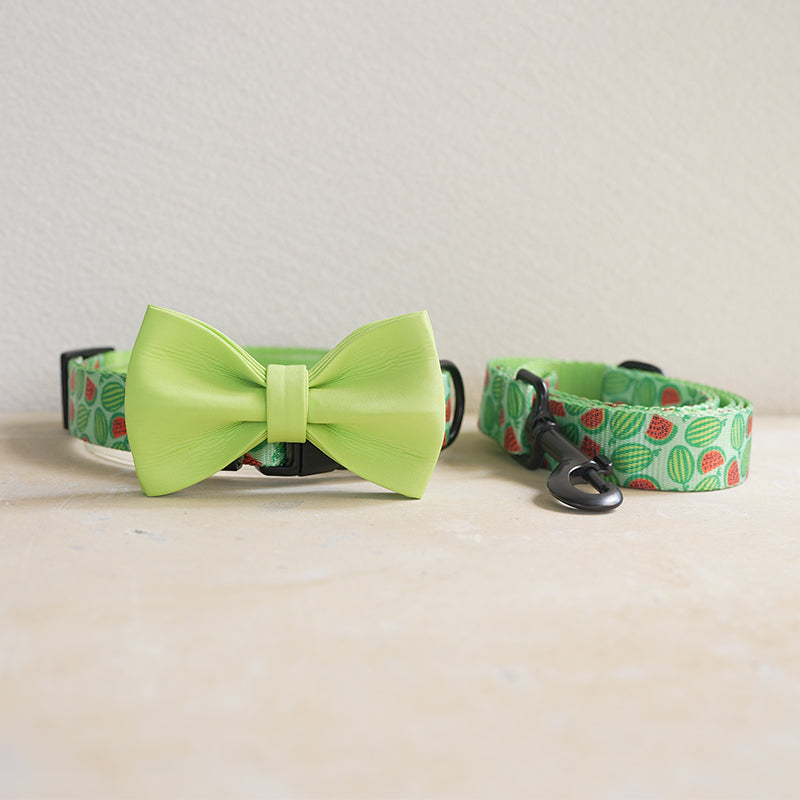 Fruit Cute Personalized Dog Collar Plastic Buckle, Custom Pet Collar Bow Tie, Leash