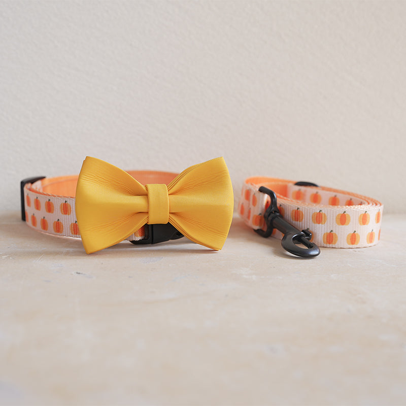 Plastic Buckle Cute Personalized Dog Collar, Custom Pet Collar Bow Tie, Leash