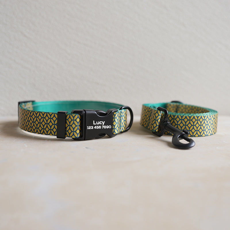 Plastic Buckle Cute Personalized Dog Collar, Custom Pet Collar Bow Tie, Leash