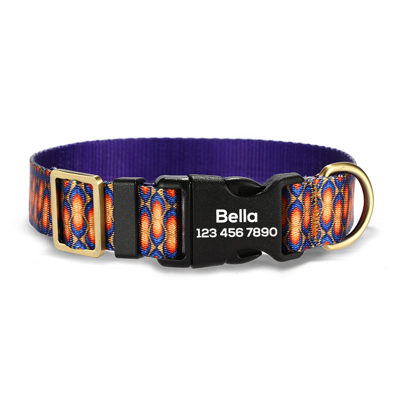 Cute Personalized Dog Collar with Plastic Buckle