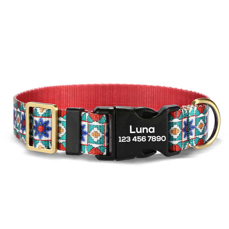 Cute Personalized Dog Collar with Plastic Buckle