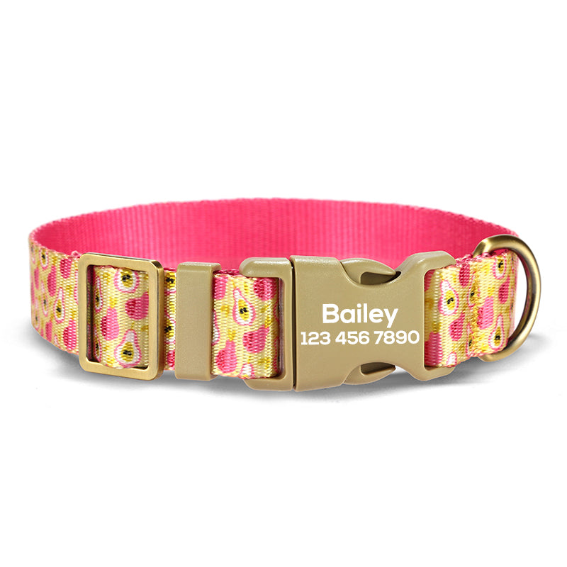 Cute Personalized Dog Collar with Plastic Buckle