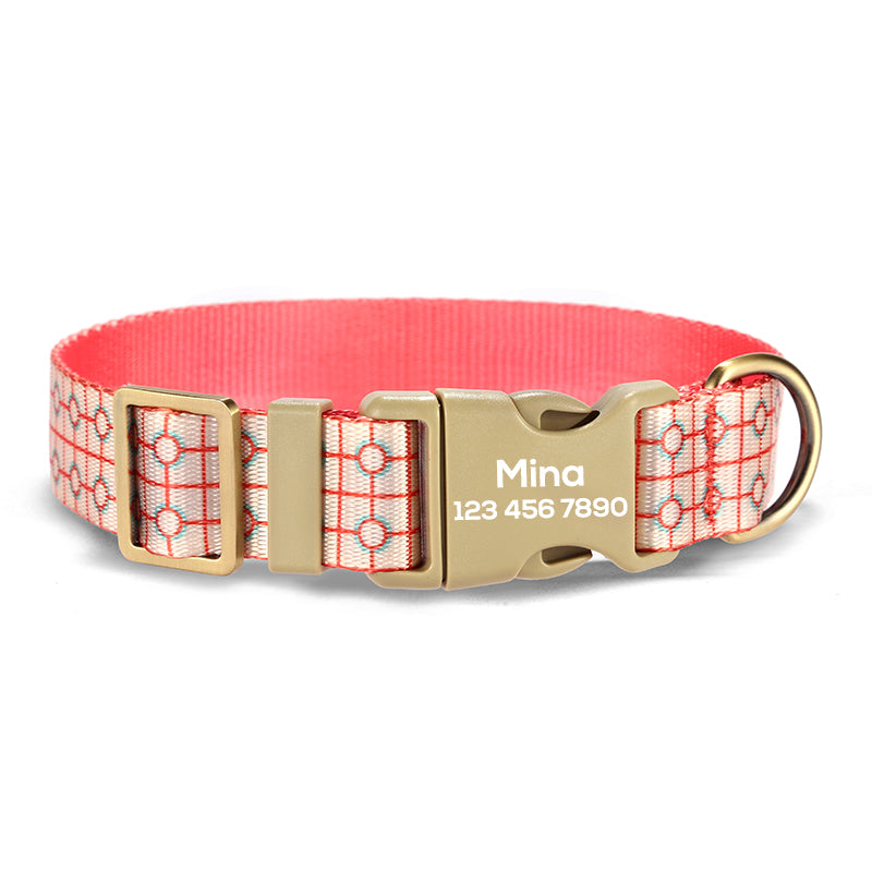 Cute Personalized Dog Collar with Plastic Buckle