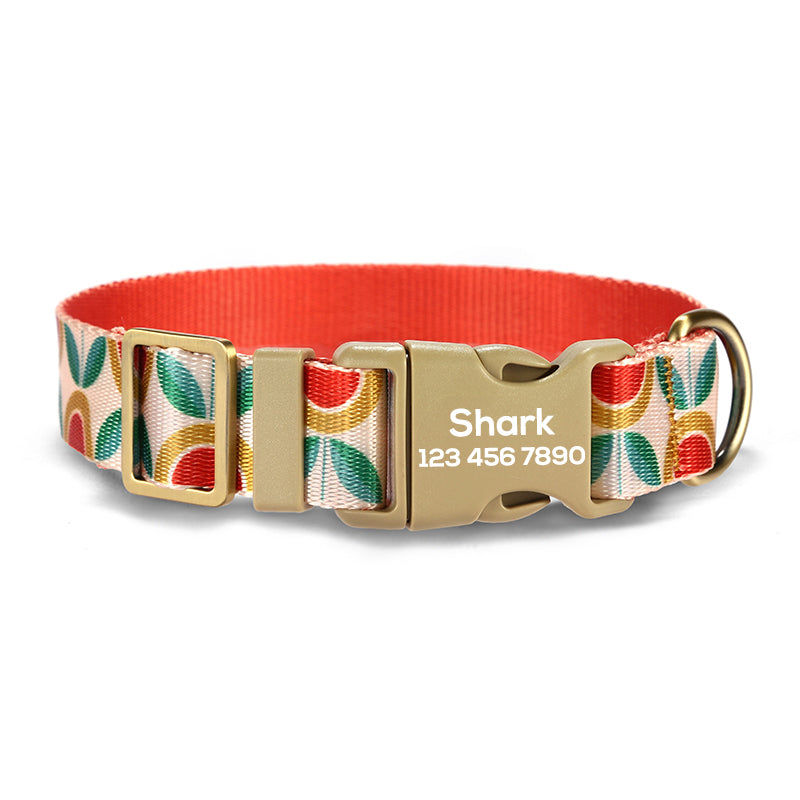 Cute Flower Personalized Dog Collar with Plastic Buckle