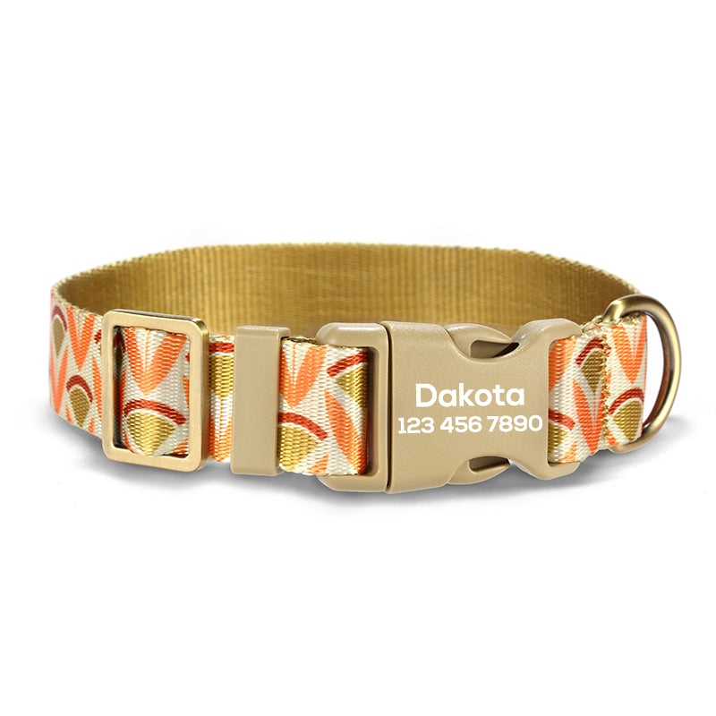 Cute Flower Personalized Dog Collar with Plastic Buckle