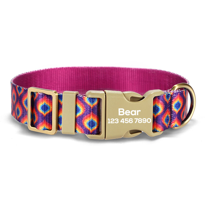 Cute Personalized Dog Collar with Plastic Buckle